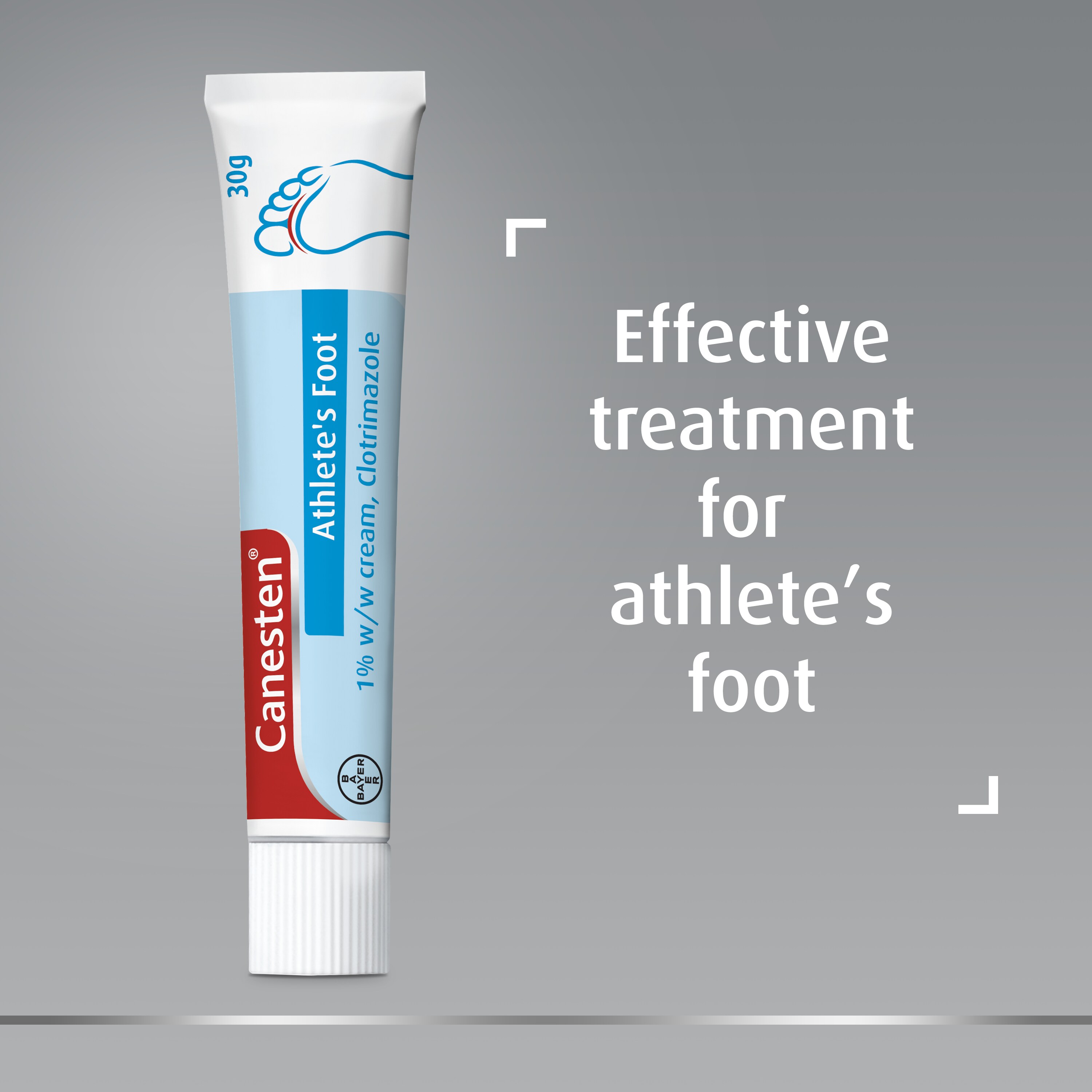 Canesten Athlete’s Foot Cream and the caption effective treatment for athlete’s foot