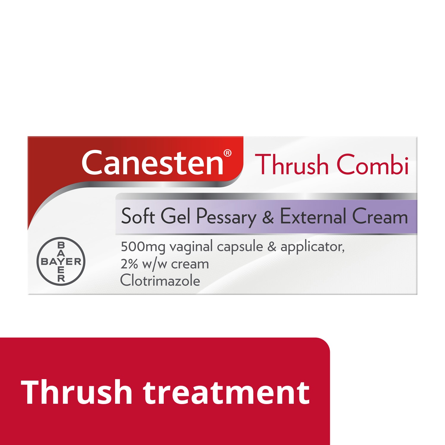 Thrush treatment 2 in 1, Canesten Thrush Combi Soft Gel Pessary and External Cream